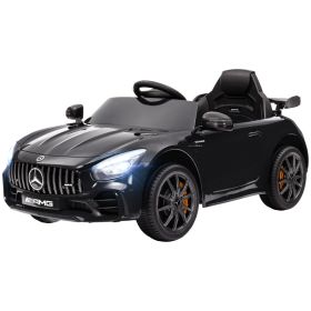 Mercedes-Benz AMG GTR Licensed 12V Battery Powered Kids Electric Car w/ Remote Control & Soft Start, Black