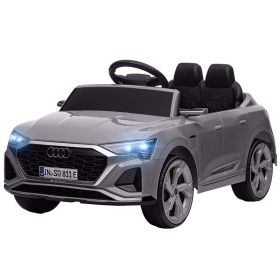 Audi Q8 e-tron Sportback Licensed 12V Battery Powered Kids Electric Car w/ Spring Suspension, Soft Start, Gray