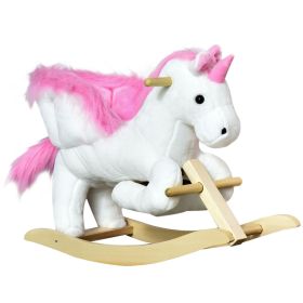 Unicorn Baby Rocking Horse Toy for Kids with Lullaby Song, Plush Ride on Horse with Heavy-Duty Support System, Interactive Toy Pretend Play Toy for To
