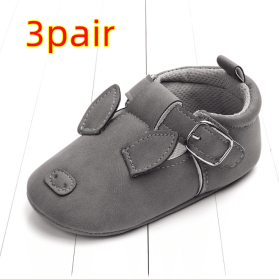 Spring and autumn cartoon animal baby shoes matte leather non-slip soft bottom baby shoes wholesale 0884 (Option: Pig B 3pair-11CM)