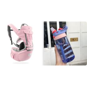 Multi-functional baby waist stool (Option: Pink set)