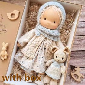 Handmade Plush Doll Golden Curly Girl Finished Product (Option: A with box)