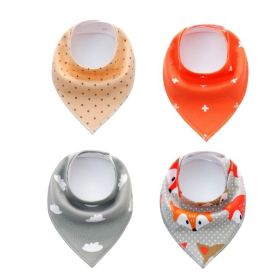 4pcs Lot Bibs Burp Cloth Print Arrow Wave Triangle Baby Bibs Cotton Bandana Accessories (Option: 8)