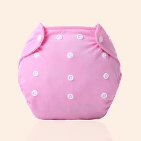 Increase diaper pants washable diapers can adjust the baby can pull pants pants waterproof waterproof diapers pants (Option: Pink-Grid)
