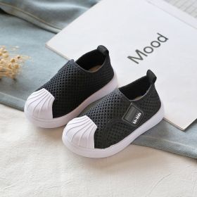 Girls Boys Casual Shoes Spring Infant Toddler Shoes Comfortable Non-slip Soft Bottom Children Sneakers Baby Kids Shoes (Option: Black-30)