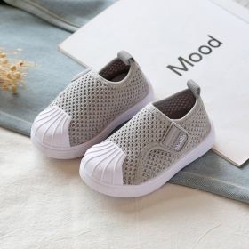 Girls Boys Casual Shoes Spring Infant Toddler Shoes Comfortable Non-slip Soft Bottom Children Sneakers Baby Kids Shoes (Option: Gray-29)