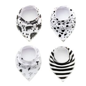 4pcs Lot Bibs Burp Cloth Print Arrow Wave Triangle Baby Bibs Cotton Bandana Accessories (Option: 13)
