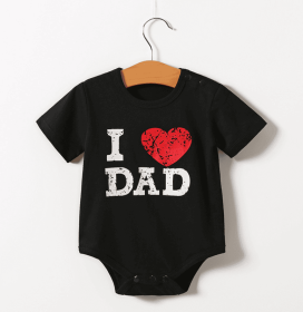 Short sleeve triangle romper (Option: Love Daddy-80cm)