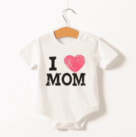 Short sleeve triangle romper (Option: Love Mom-80cm)