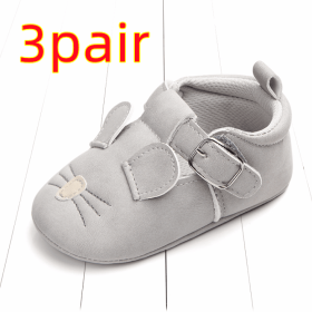 Spring and autumn cartoon animal baby shoes matte leather non-slip soft bottom baby shoes wholesale 0884 (Option: Mouse A 3pair-12CM)