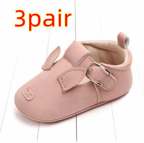 Spring and autumn cartoon animal baby shoes matte leather non-slip soft bottom baby shoes wholesale 0884 (Option: Pig A 3pair-13CM)