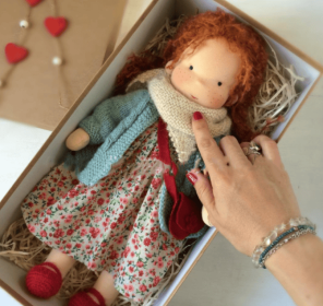 Handmade Plush Doll Golden Curly Girl Finished Product (Option: H)