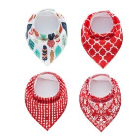 4pcs Lot Bibs Burp Cloth Print Arrow Wave Triangle Baby Bibs Cotton Bandana Accessories (Option: 26)