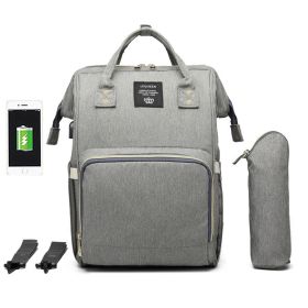 LEQUEEN Multifunctional Large Capacity Mummy Bag (Option: Linen grey-3 style)