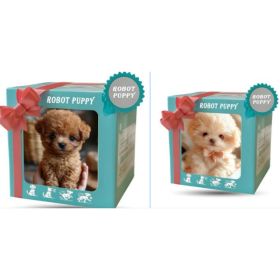 Robot Puppy Short Plush Doll (Option: White and Brown-16cm Opp Bag)