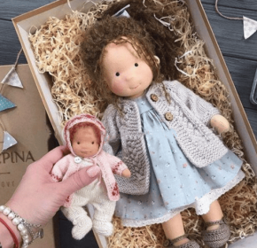Handmade Plush Doll Golden Curly Girl Finished Product (Option: T)