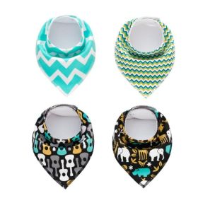 4pcs Lot Bibs Burp Cloth Print Arrow Wave Triangle Baby Bibs Cotton Bandana Accessories (Option: 29)