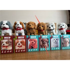 Robot Puppy Short Plush Doll (Option: Second Generation Bow Brown-16cm Color Box Package)
