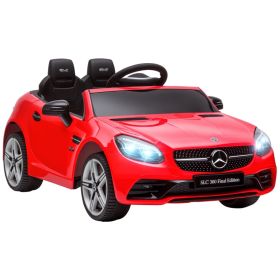 Mercedes SLC 300 Licensed Kids Electric Car with Remote Control, 12V Battery Powered Kids Ride on Car with Music, Lights, Suspension for 3-6 Years Old (Option: Red-1080x560x290 mm)