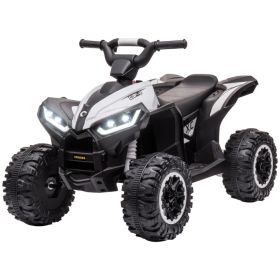 12V Kids ATV Quad Car with Forward & Backward Function, Four Wheeler for Kids with Wear-Resistant Wheels, Music, Electric Ride-on ATV for Toddlers Age (Option: White-840x440x370 mm)