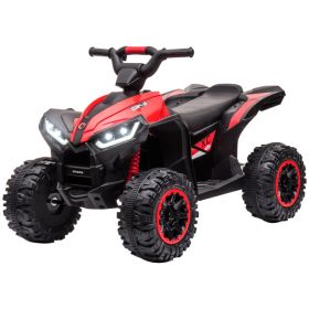 12V Kids ATV Quad Car with Forward & Backward Function, Four Wheeler for Kids with Wear-Resistant Wheels, Music, Electric Ride-on ATV for Toddlers Age (Option: Red-840x440x370 mm)