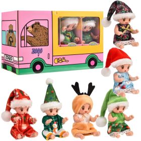 Mini Reborn Baby Dolls, 6 Pcs Mini Doll Set, Washable Lifelike Baby Dolls, Animal Clothes Cute Tiny (Option: X15106B6)