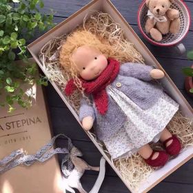 Handmade Plush Doll Golden Curly Girl Finished Product (Option: N)