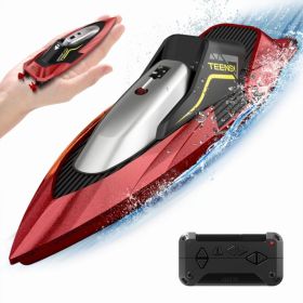 S5 Remote Control Boat For Swimming Pools And Lakes, 2.4GHz 20 MPH Racing Boat, Rechargeable Battery, Low Battery Alarm, Gifts For Boys And Girls, Log (Option: Red)