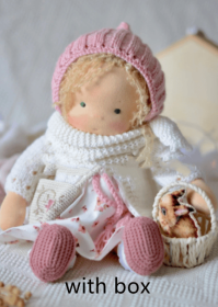 Handmade Plush Doll Golden Curly Girl Finished Product (Option: X with box)