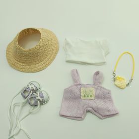 5PCS-Set Cute Hat Shoes Doll Clothes Outfit Set For LABUBU 15CM-17CM Doll, Adorable Dress Up Accessories For Doll - Dolls Not Included (Option: Purple)