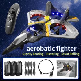 V17 Remote Control Plane 2.4Ghz Foam RC Airplanes Helicopter Quadcopter,Spinning Drone With Cool Light,Gifts For Kids Adults.Logistics Is Randomly Sen (Option: Yellow-3battery)