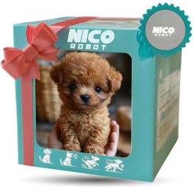 Robot Puppy Short Plush Doll (Option: Second Generation Bow Brown-16cm Opp Bag)
